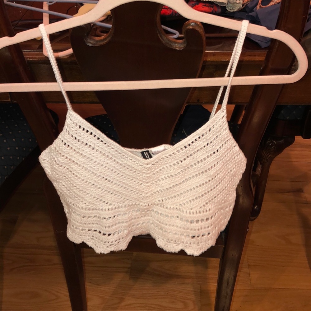 Cute white lace crop top